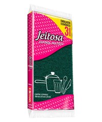 ESPONJA MULTIUSO JEITOSA PACOTE/3 UNIDADES