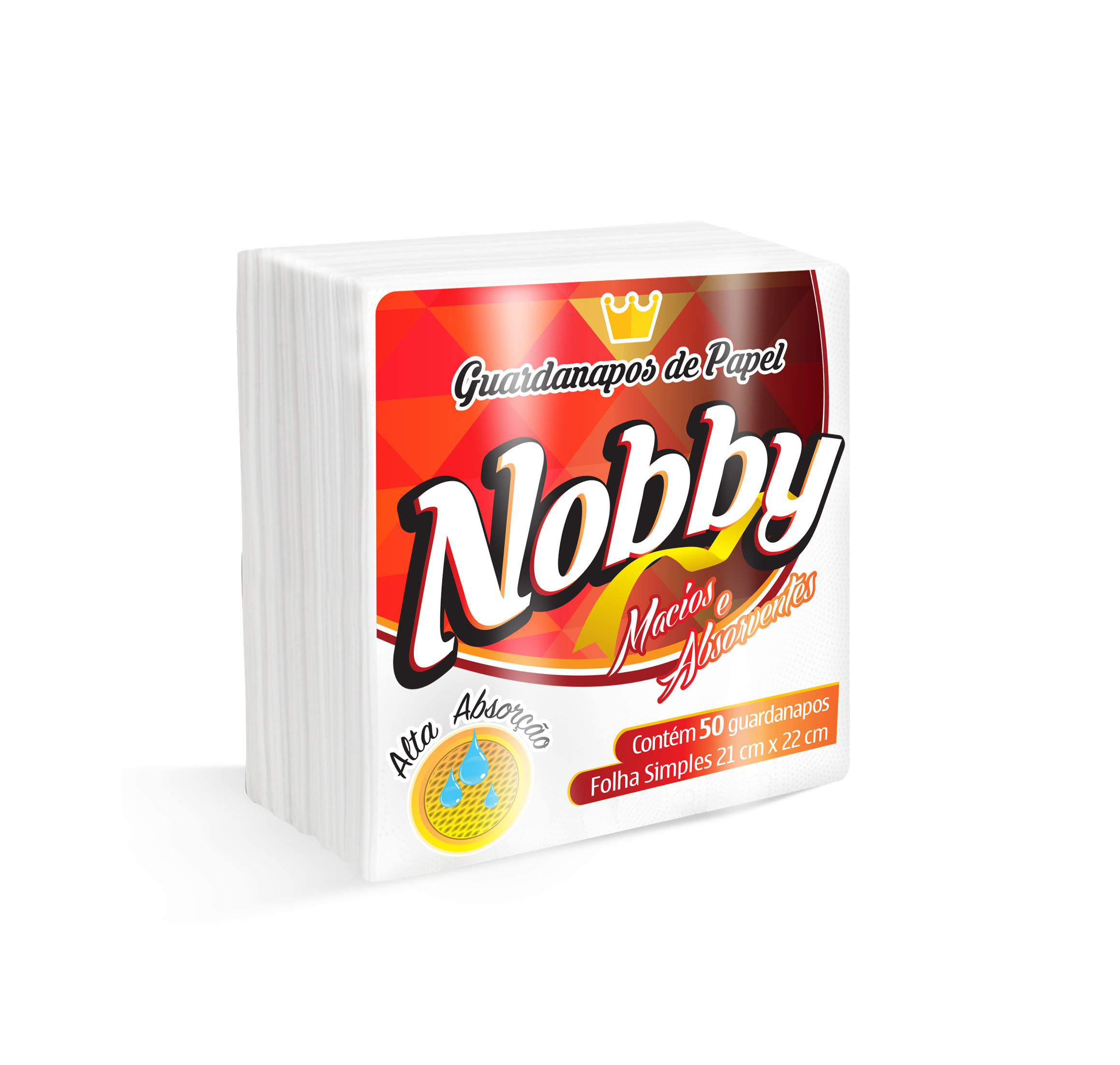 GUARDANAPO NOBBY FOLHA SIMPLES 21X22CM 2.400 FOLHAS