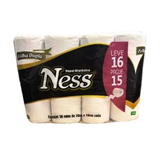 PAPEL HIGIÊNICO NESS FOLHA DUPLA ROLINHO 4PACOTESX16ROLOSX30METROS
