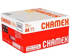 PAPEL A4 CHAMEX 75G BRANCO CX 5UN