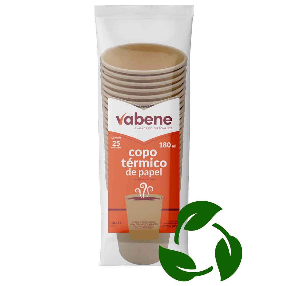 COPO PAPEL VABENE 180ML KRAFT 500UN