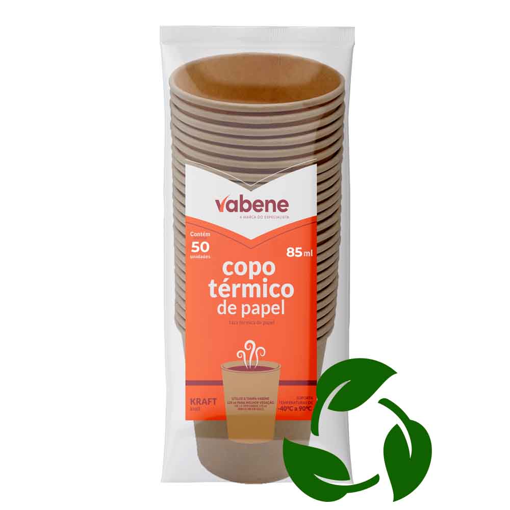 COPO PAPEL VABENE 85ML KRAFT 1000UN