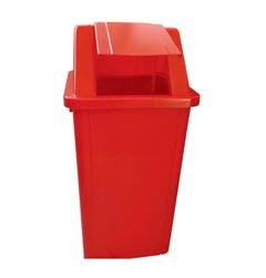 LIXEIRA 100L VERMELHO TAMPA BASCULANTE