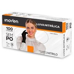 LUVA NITRILICA PRETA PEQUENA SEM PÓ 100UN