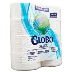 PAPEL HIGIÊNICO ROLO FOLHA SIMPLES GLOBO BRANCO 8X300GR