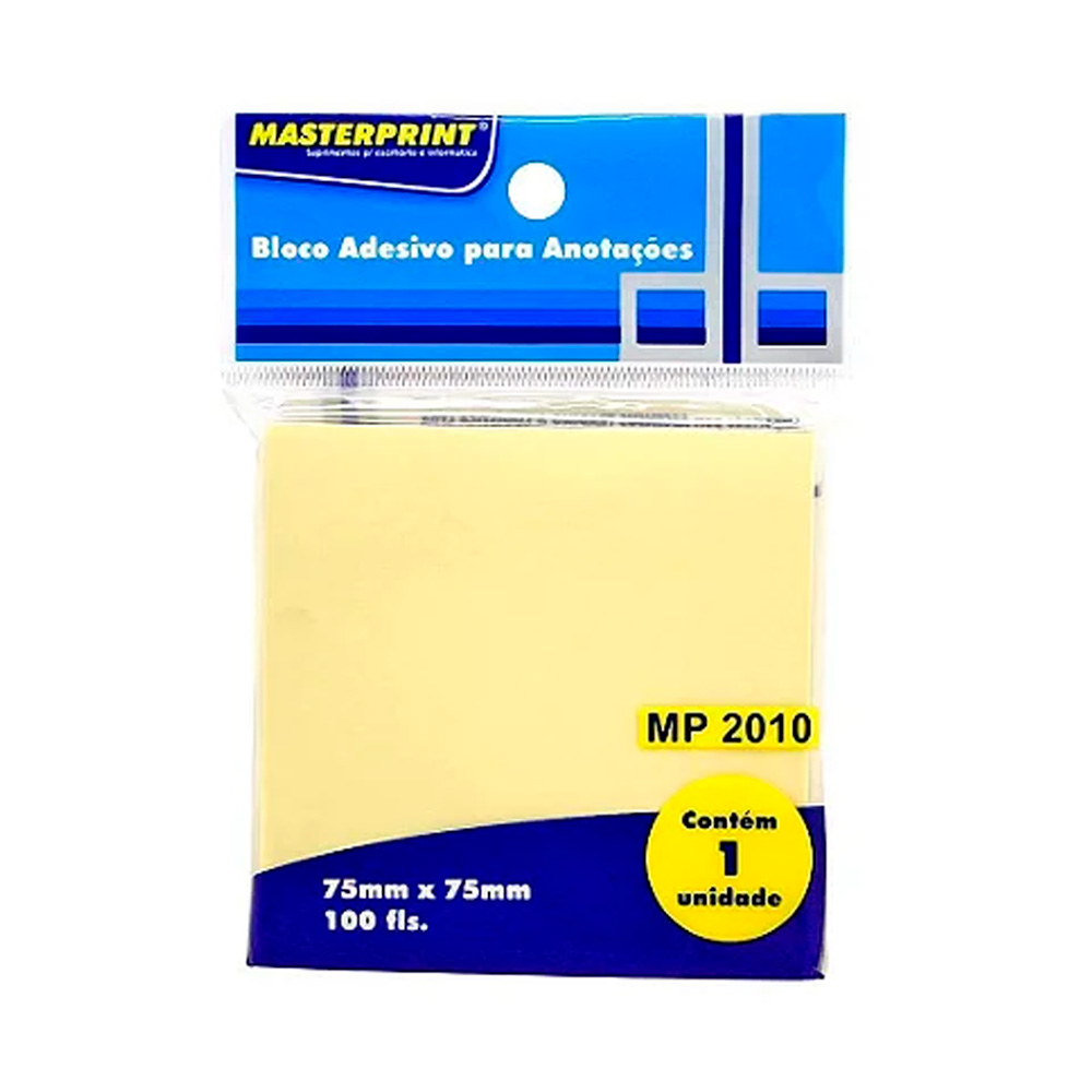 BLOCO ADESIVO 75X75MM AMARELO100F