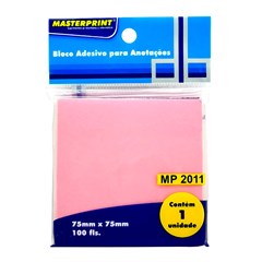BLOCO ADESIVO 75X75MM ROSA 100 F