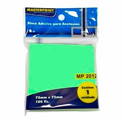 BLOCO ADESIVO 75X75MM VERDE 100 FOLHA DUPLA