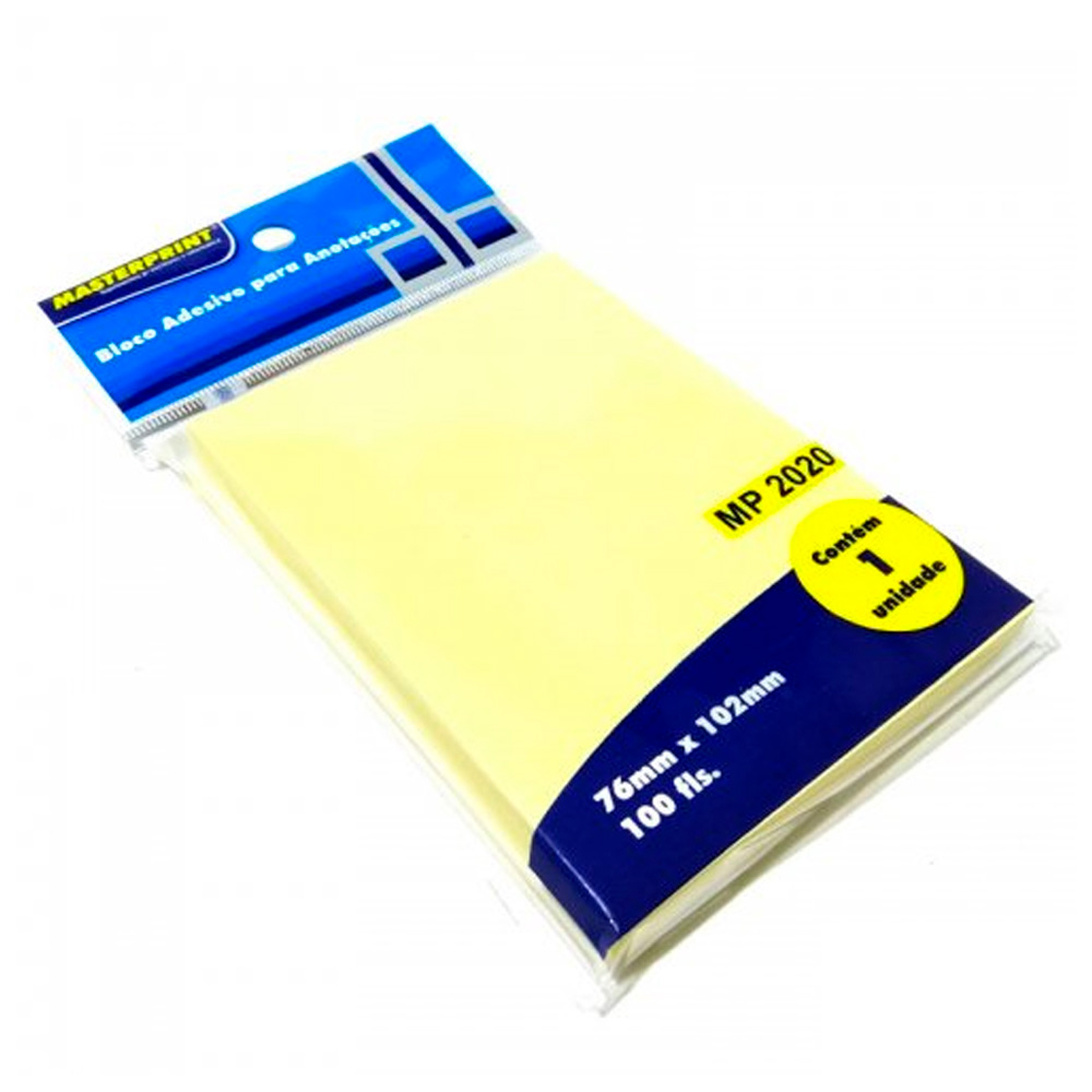 BLOCO ADESIVO 76X102MM AMARELO 100F