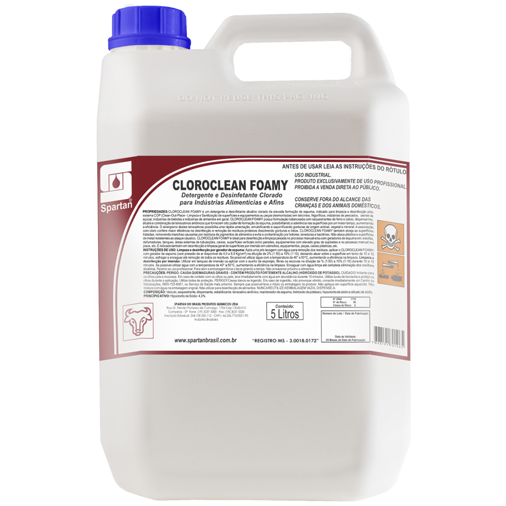 DETERGENTE 5L CLOROCLEAN FOAMY