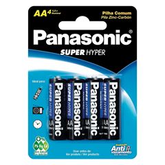 PILHA PANASONIC ZINCO PEQUENO AA 4UN