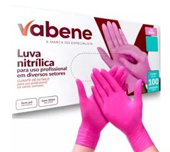 LUVA NITRILICA ROSA PEQUENO SEM PÓ 100UN