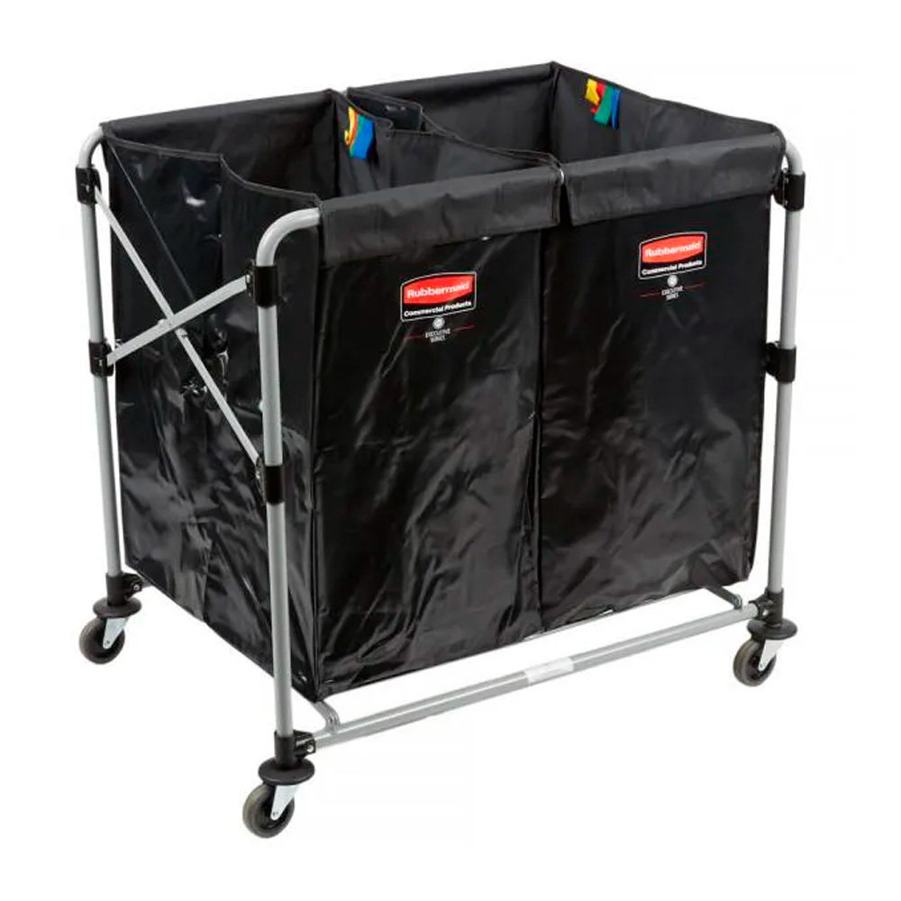 CARRO DOBRAVEL PRETO 2X150L RUBBERMAID