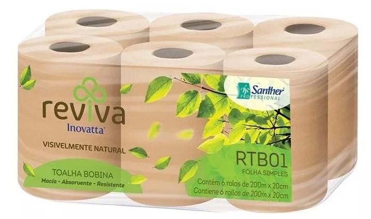 PAPEL TOALHA ROLO FS REVIVA 6X200MT