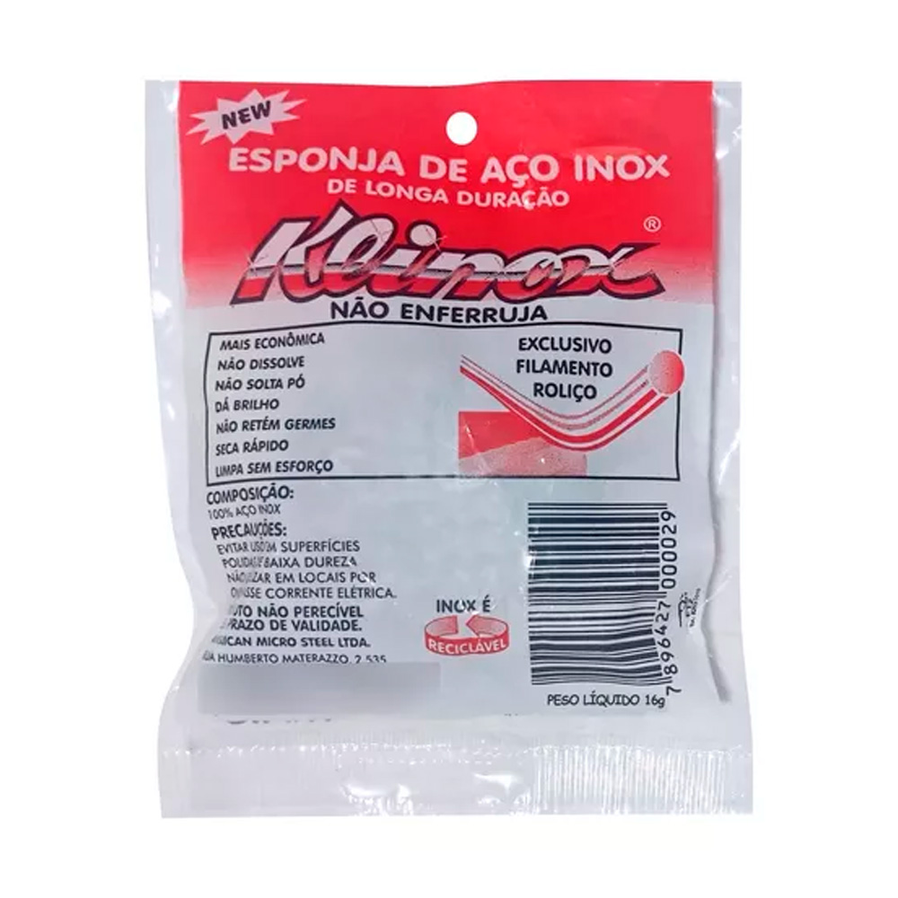 ESPONJA DE AÇO INOX UND KLINOX