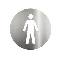 PLACA BANHEIRO INOX MASCULINO