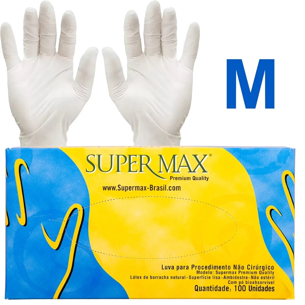 LUVA LATEX COM PO M PARA PROCEDIMENTO NAO CIRURGICO 100UN