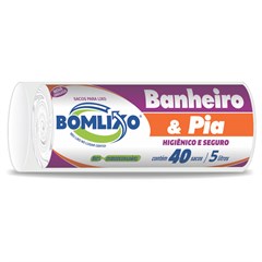 SACO ROLO BANHEIRO PIA BRANCO 5L 40UN
