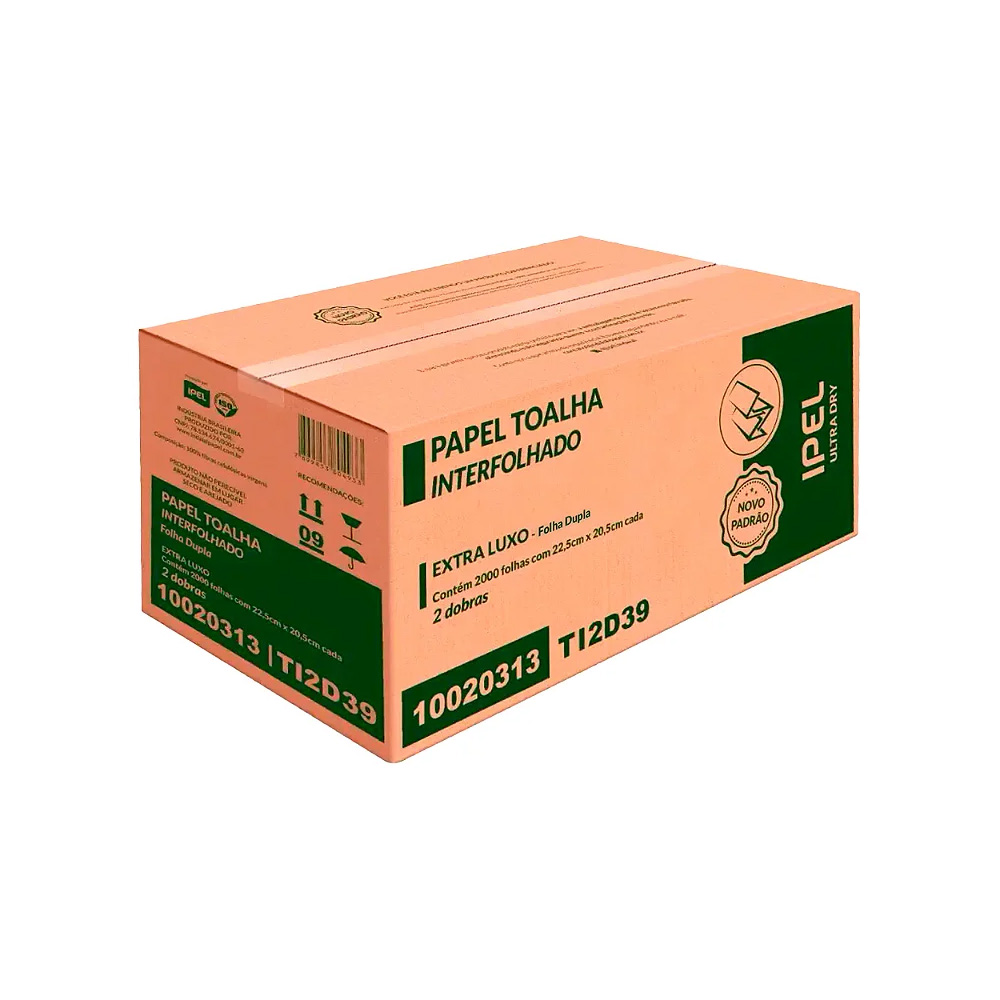 PAPEL TOALHA INTERF FD ULTRA DRY  2000FL