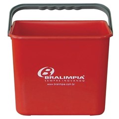 BALDE 4 LITROS COM ALÇA VERMELHO