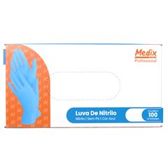 LUVA NITRILICA AZUL G S/PO 100UN