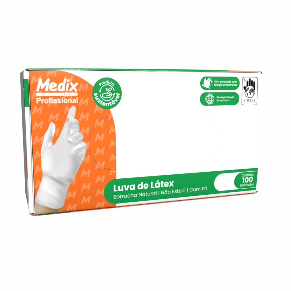 LUVA LATEX C/PO G PROC NAO CIRURG 100UN