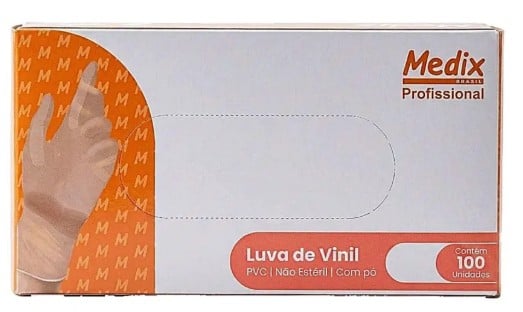 LUVA VINIL C/PO G 100UN MEDIX